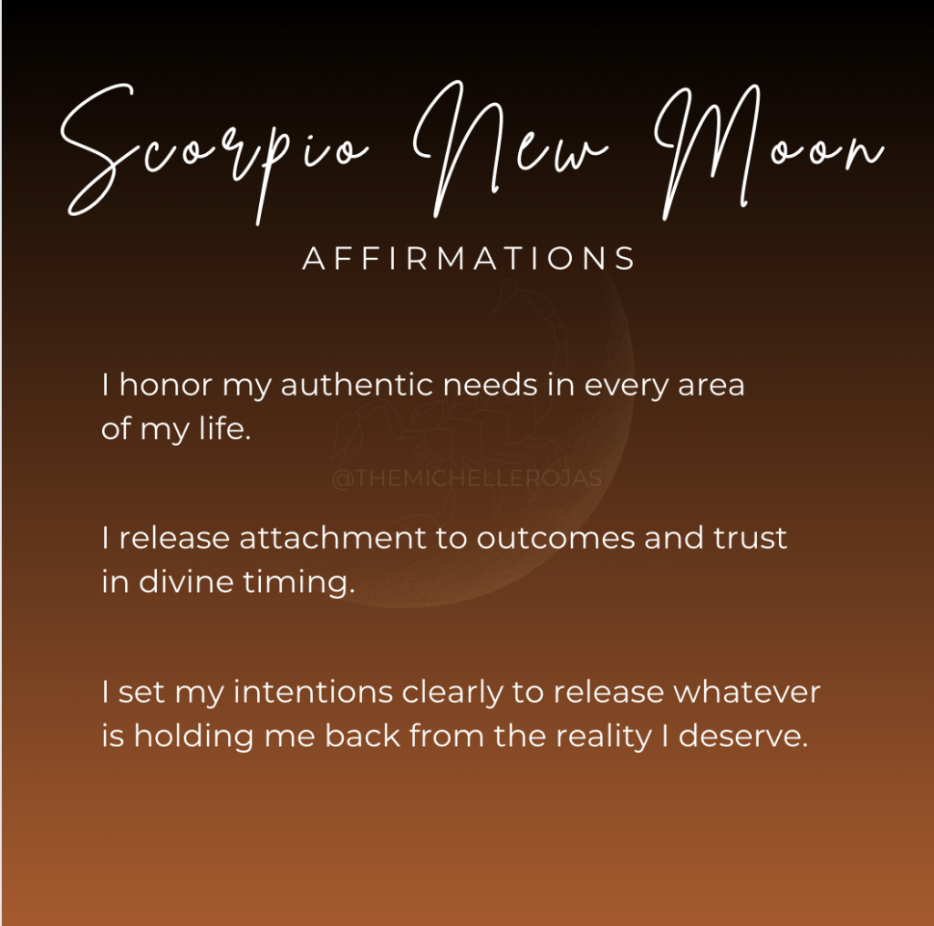 new moon in scorpio affirmations 2021